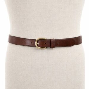 Vintage Brown Leather Belt Size 40 Solid Brass Buckle Casual Classic Men's